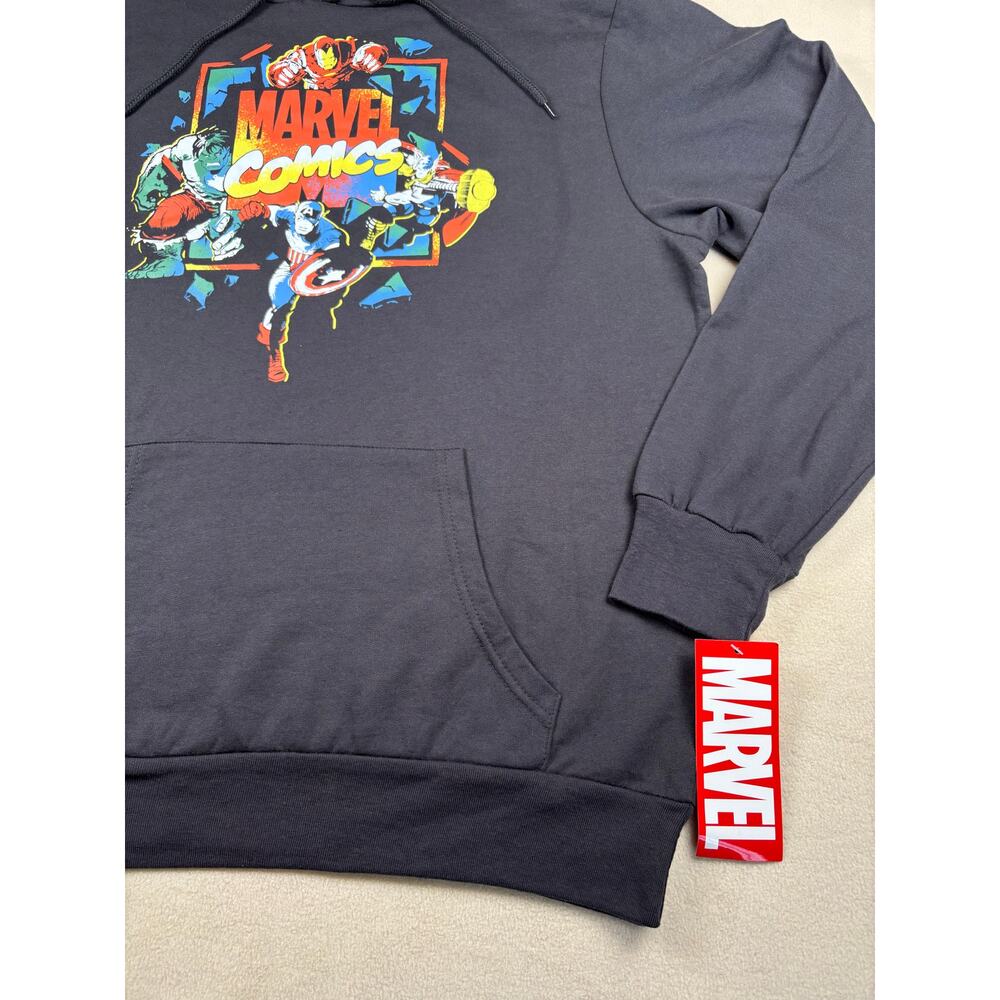 NWT Men's Marvel Comics Avengers Graphic Hoodie Black Size Large - Picture 5 of 7
